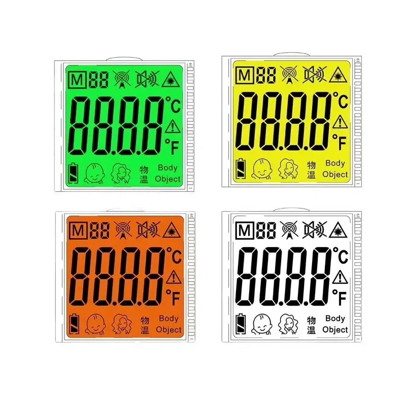 2.8 V กำหนดเอง 7 ส่วน 4 หลัก TN STN VA จอแสดงผล LCD สำหรับเทอร์โมมิเตอร์